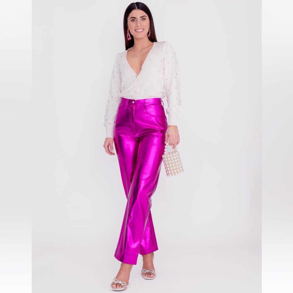 AMAZING MAE High Waisted Metallic Pants - Picture 2 of 3